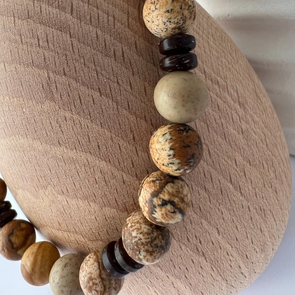 Jasper Beaded Stretch Bracelet